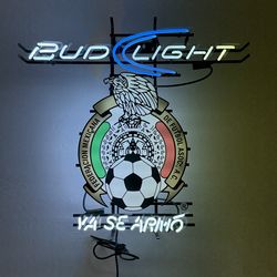Rare Bud Light × Mexican National Team Neon Sign – 30” x 30”