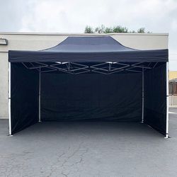 (Brand New) $190 Heavy Duty EZ Popup Canopy 10x15’ with (3 Sidewalls) Outdoor Gazebo, Carry Bag (2 Colors)