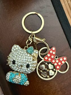 Hello Kitty and Minnie Mouse Keychain
