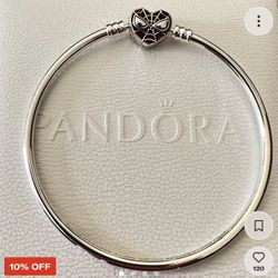 Pandora Marvel Spider-Man Mask, Clasp Bangle #592324C01 - Sterling Silver S925 ALE ~ Choose Size + Tag