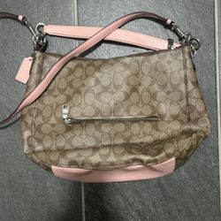 Discontinued Coach Elle signature Hobo Canvas Khaki And Blossom 