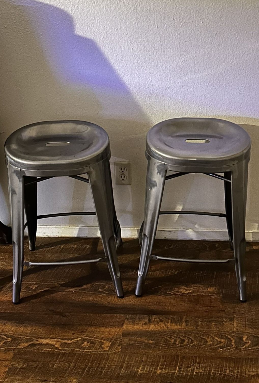 2 Steel Bar/ Counter Stools