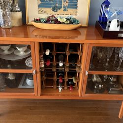 Dania Furniture Credenza & Wine Rack