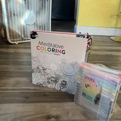 Gel Pen Set And Coloring Book With Markers