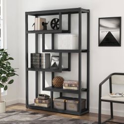 New Black 5 -Shelf Bookcase Etagere Bookshelf