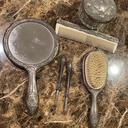 Antique Silver Brush Set $175