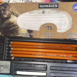 Charcoal Pencil And Two Erasers 