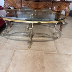 LaBarge Brass and Steel Coffee Table