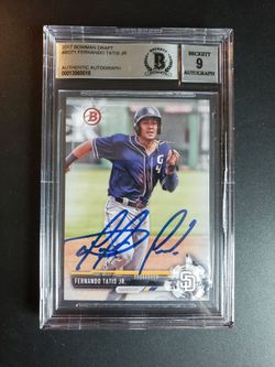 Fernando Tatís Jr Autographed Bowman Card! Authenticated & Slabbed by Beckett, 1st Card Ever in Padres Uniform