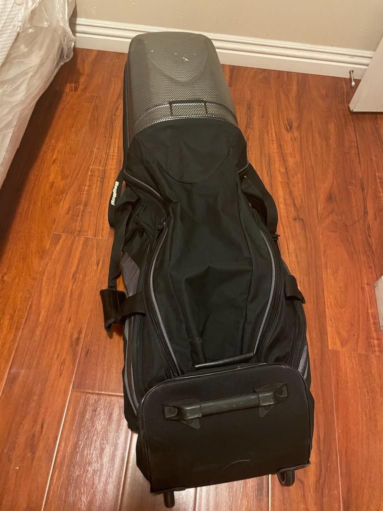 BAG BOY T-10 Travel Golf Bag Black/Graphite Hard Top Soft Side Wheeled
