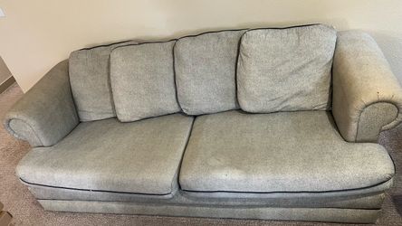 Gray IKEA Sofa with Rolled Arms