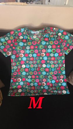 Christmas scrub top