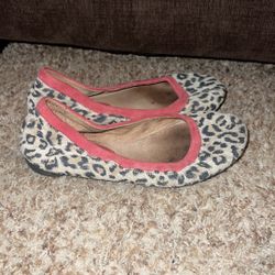 peek cheetah print ballet flats size 13.5 girls 