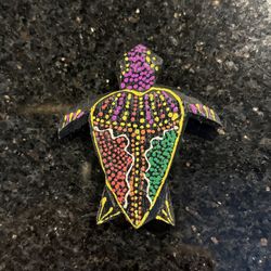 Wooden Handmade Aboriginal-style Sea Turtle Fridge Magnet 2.25” Cozumel Mexico