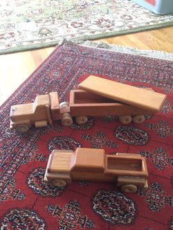 Handmade Wooden Toys Truck And Semi