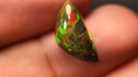 Ethiopian Opal 3.3 Ct Crescent Moon Shaped Cabochon Loose Gemstone