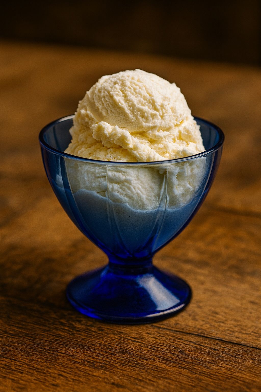 Hazel Atlas 1930s Newport Hairpin Cobalt Blue Footed Dessert Sherbet Bowl, 3.5x3”