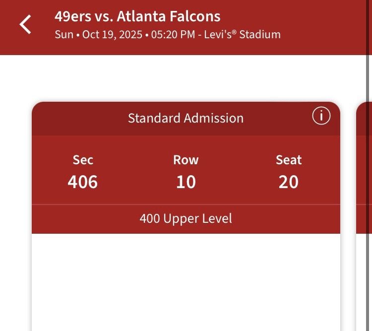 49ers tickets ($150 For Both)