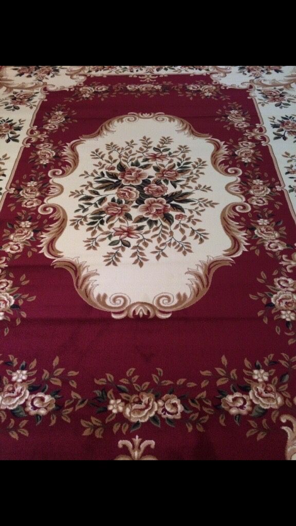 New floral abusson rug size 8x11 nice red carpet Persian style rugs