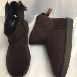 Women Winter Brown Boots Cozy Snow Booties Size 8.5