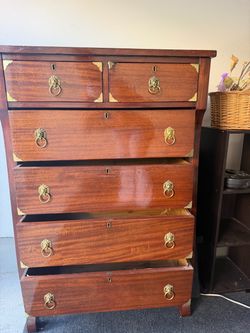 Mahogany Campaign Style Chest of Drawers
