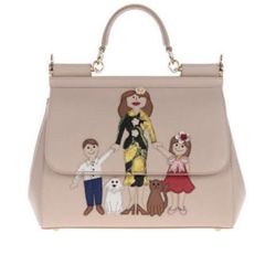 Dolce Gabbana Dauphine Médium Familys Patch Miss Sicily Satchel Pink