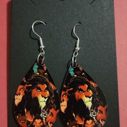 Lion King Scar Teardrop Earrings