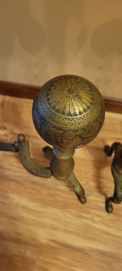 Victoria brass andirons
