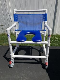 IPU Oversize Open Front Soft Seat Rolling PVC Shower Chair