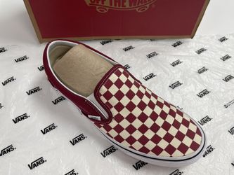 Vans Classic Slip On Shoes (Rumba Red / White)
