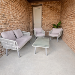 Modern Outdoor Patio Set – Sofa, 2 Chairs & Coffee Table