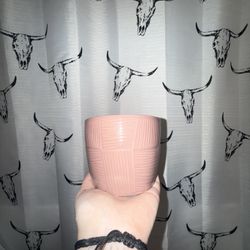 Cute Pink Textured Ceramic Planter