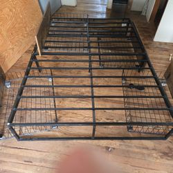 Bed Frame With 4 Rolling Detached Drawers For Underneath.