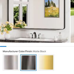 NEW LOMO 30” x 40” Black Metal Frame Bathroom Mirror 