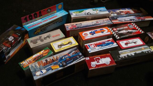 Early 90s to mid 90s shell , hess , hot wheels & more toy vintage collectable trucks