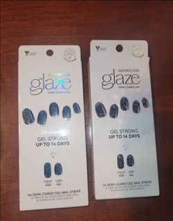 Dashing Diva GLAZE Semi-Cured Gel Nail Strips Sparkling Sea Pack of 34