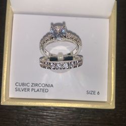 Silver Zirconia Ring Set