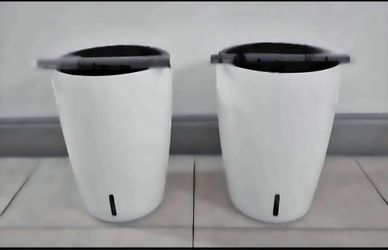 *** NEW LOW PRICE *** PAIR of 16"  Black/White Self Watering Planters (2 for $40) @ Lasting Creations