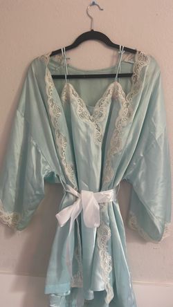 Two Piece Silky Mint Blue lingerie set