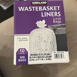 Kirkland Signature Wastebasket Liners Clear Bags – 10 Gallon, 500 Count