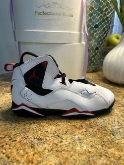 Jordan Hi Brand New White:bk/red Original Shoes No Box Size 2 Kids 