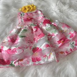 Mia & Mimi Floral Baby Dress w/ Headband *12 Months 