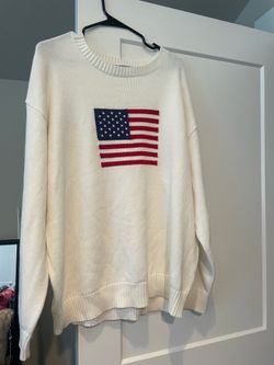 American flag sweater white