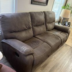 Recliner Couch. 82” Length. Two Ends Recline.  Smoke Free Per Free