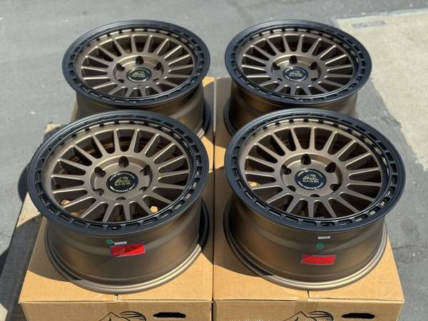 17’’ BASTA RIMS Rotary Forged Gold Wheels 17x8.5 +0mm Offset Toyota Tacoma 4Runner / +18mm Offset Ford F-150 F150 Expedition Lincoln Navigator