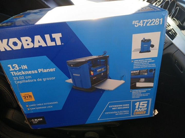 Kobalt Plainer 15 Amp 13 In NEW IN BOX NeVER OpENED!!