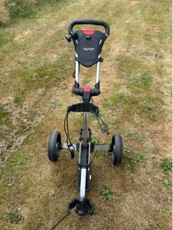 Bag boy 3 wheel collapsible push golf cart red & black