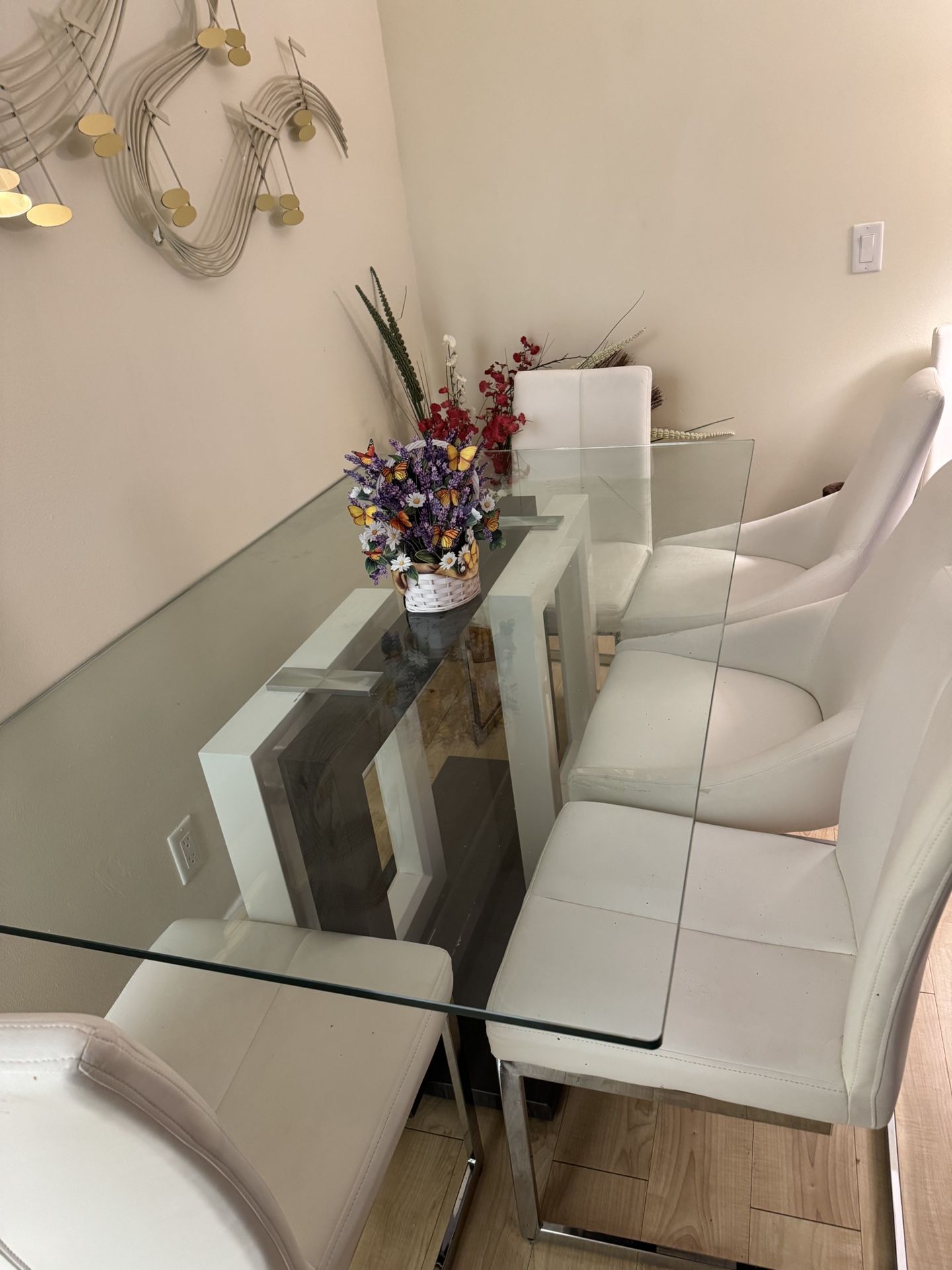 Glass Top rectangle, dining table