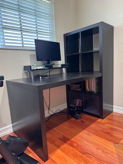 Desk with bookcase