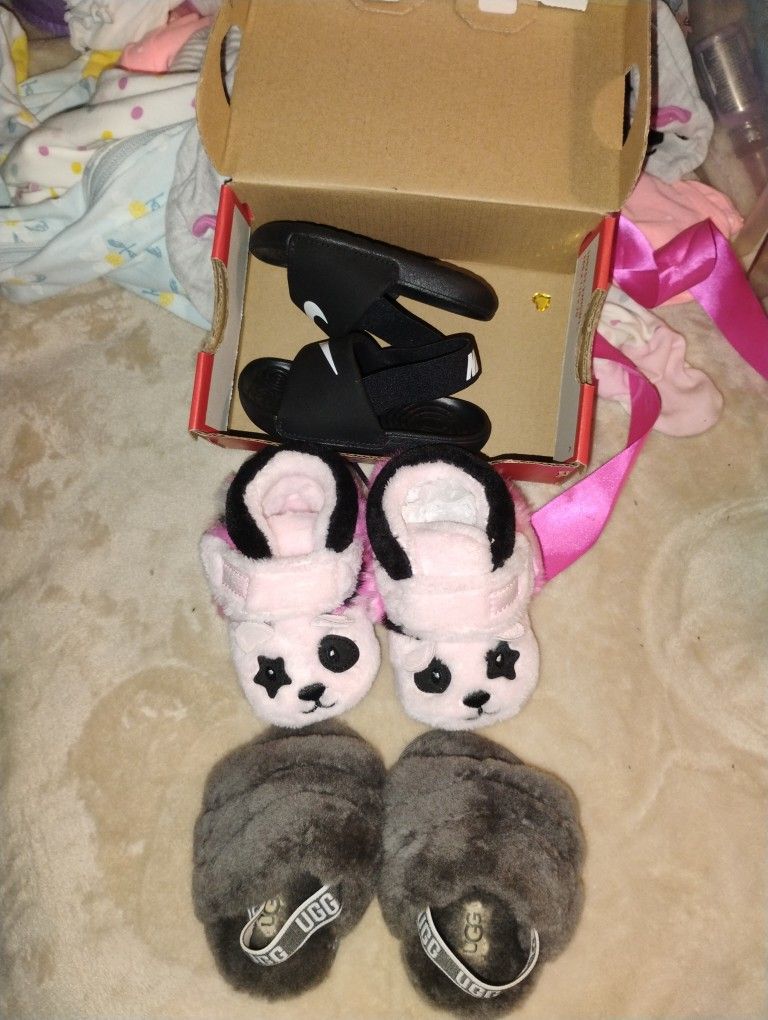 BRAND NEW 3 Pairs Infant Shoes 2 Uggs 6 - 12 Months 1 Nike 18 Months